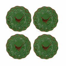 Load image into Gallery viewer, Bordallo Pinheiro Woods Pheasant Snack Plate, Set of 4