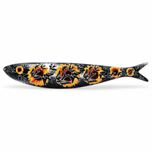 Load image into Gallery viewer, Bordallo Pinheiro Decorative Earthenware Sardine – Sunflower and Swallows