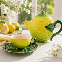 Load image into Gallery viewer, Bordallo Pinheiro Lemon Tea Cup & Saucer