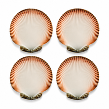 Load image into Gallery viewer, Bordallo Pinheiro Oyster & Scallops Dessert Plate, Set of 4
