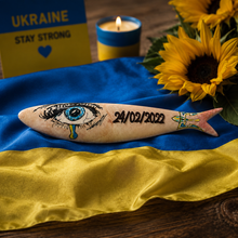 Load image into Gallery viewer, Bordallo Pinheiro Decorative Earthenware Sardine – Wounded Ukraine