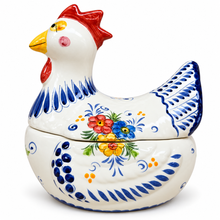 Load image into Gallery viewer, Portuguese Hand-Painted Ceramic Chicken Jar with Lid