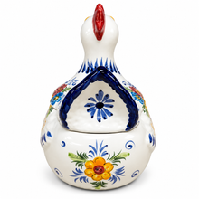 Load image into Gallery viewer, Portuguese Hand-Painted Ceramic Chicken Jar with Lid