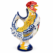 Load image into Gallery viewer, Portuguese Hand-Painted Floral Ceramic Rooster Pitcher