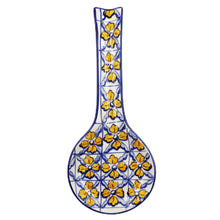 Load image into Gallery viewer, Hand-painted Decorative Ceramic Portuguese Azulejo Floral Spoon Rest
