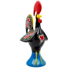 Load image into Gallery viewer, Traditional Hand-Painted Portuguese Good Luck Rooster Metal Figurine, 8.25"