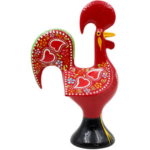 Load image into Gallery viewer, Traditional Hand-Painted Portuguese Good Luck Rooster Metal Figurine, 8.25"