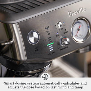 Breville BES876BSS Barista Express Impress Espresso Machine, Brushed Stainless Steel