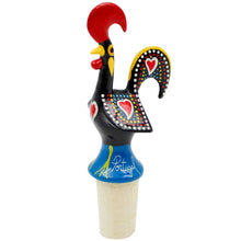 Load image into Gallery viewer, Traditional Hand-Painted Portuguese Good Luck Rooster Wine Bottle Stopper