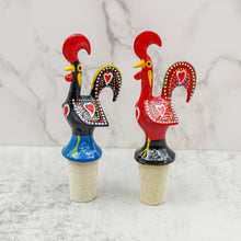 Load image into Gallery viewer, Traditional Hand-Painted Portuguese Good Luck Rooster Wine Bottle Stopper