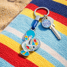 Load image into Gallery viewer, Portuguese Blue Barcelos Rooster Keychain with Azulejo Portugal Charm – Metal Design