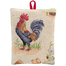 Load image into Gallery viewer, Farmhouse Rooster Tapestry Oven Mitt and Pot Holder Set