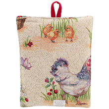 Load image into Gallery viewer, Farmhouse Rooster Tapestry Oven Mitt and Pot Holder Set