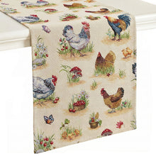 Load image into Gallery viewer, Farmhouse Rooster Tapestry Table Runner - 20" x 59"