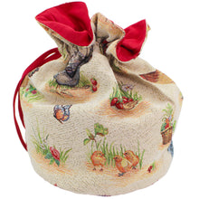 Load image into Gallery viewer, Farmhouse Rooster Tapestry Bread Bag – Kitchen Storage with Drawstring Closure