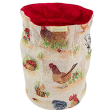 Load image into Gallery viewer, Farmhouse Rooster Tapestry Bread Bag – Kitchen Storage with Drawstring Closure