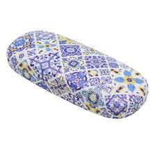 Load image into Gallery viewer, Portuguese Tile Azulejo Pattern Eyeglass Case - Vibrant Floral Design with Matching Cleaning Cloth
