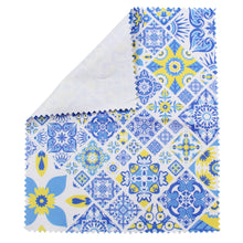Load image into Gallery viewer, Portuguese Tile Azulejo Pattern Eyeglass Case - Vibrant Floral Design with Matching Cleaning Cloth