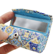 Load image into Gallery viewer, Portuguese Multicolor Azulejo Inspired Lipstick Holder with Built-in Mirror