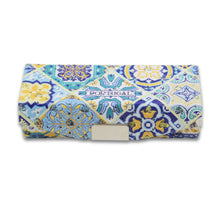 Load image into Gallery viewer, Portuguese Multicolor Azulejo Inspired Lipstick Holder with Built-in Mirror