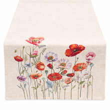 Load image into Gallery viewer, Floral Wildflower Table Runner – Botanical Garden Design, Made in Portugal (55" x 16.75")