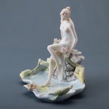 Load image into Gallery viewer, Lady by the Lily Pond Porcelain Decorative Tray & Figurine