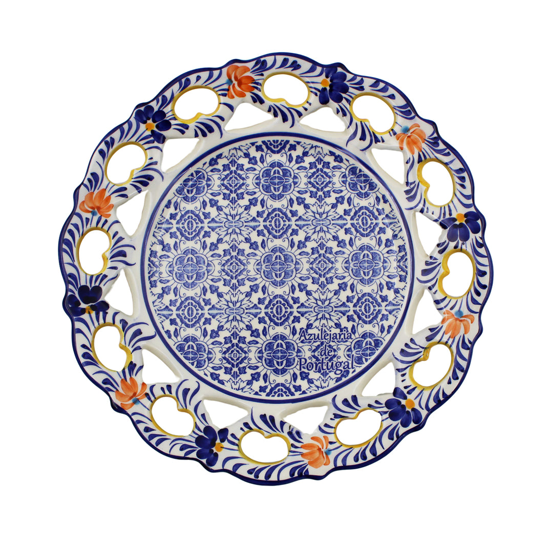 Traditional Portuguese Multicolor Floral and Tile 9.5