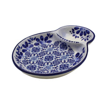 Load image into Gallery viewer, Hand-painted Decorative Ceramic Portuguese Blue Floral and Tile Olive Dish
