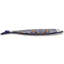 Load image into Gallery viewer, Blue and Orange Tile Azulejo Decorative Ceramic Portuguese Sardine
