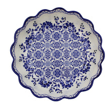 Load image into Gallery viewer, Traditional Portuguese Blue Floral Ceramic Salad Bowl
