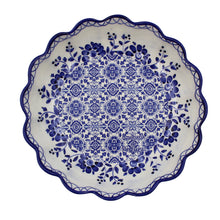Load image into Gallery viewer, Traditional Portuguese Blue Floral Ceramic Salad Bowl