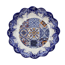 Load image into Gallery viewer, Traditional Portuguese Blue Multicolor Floral and Tile Ceramic Salad Bowl