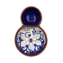 Load image into Gallery viewer, Hand-Painted Portuguese Pottery Clay Terracotta Blue Olive Dish
