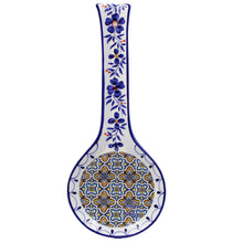 Load image into Gallery viewer, Hand-painted Portuguese Floral Tile Azulejo Ceramic Spoon Rest
