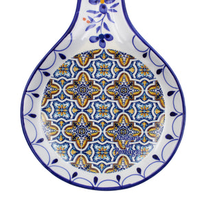 Hand-painted Portuguese Floral Tile Azulejo Ceramic Spoon Rest