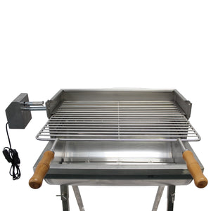 Aisi 304 Stainless Steel BBQ Grill with Motor and Accessories, Handmade and Welded in Portugal