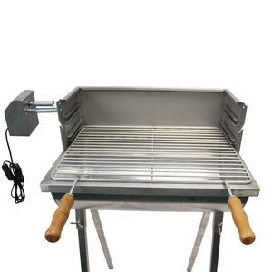 Aisi 304 Stainless Steel BBQ Grill with Motor and Accessories, Handmade and Welded in Portugal