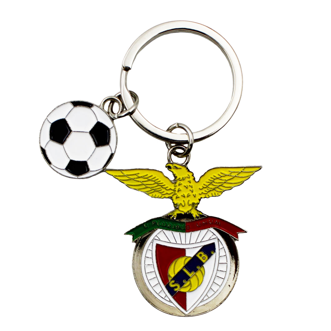 SL Benfica Logo with Soccer Ball Charm Metal Keychain