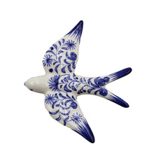 Load image into Gallery viewer, Traditional Hand-Painted Ceramic Blue and White Decorative Swallow, Medium
