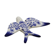 Load image into Gallery viewer, Traditional Hand-Painted Ceramic Blue and White Decorative Swallow, Medium
