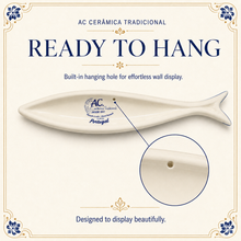 Load image into Gallery viewer, Hand-Painted Portuguese Ceramic Sardine Wall Decor, Blue & Yellow Floral Design