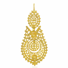 Load image into Gallery viewer, Brincos Rainha Filigree Earrings – Gold Plated 925 Sterling Silver (L)