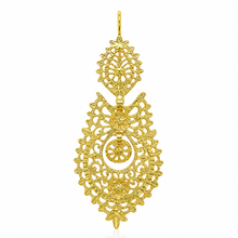 Load image into Gallery viewer, Brincos Rainha Filigree Earrings – Gold Plated 925 Sterling Silver (M)
