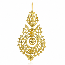 Load image into Gallery viewer, Brincos Rainha Filigree Earrings – Gold Plated 925 Sterling Silver (S)