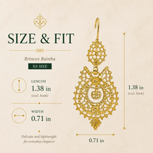 Load image into Gallery viewer, Brincos Rainha Filigree Earrings – Gold Plated 925 Sterling Silver (XS)