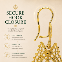 Load image into Gallery viewer, Brincos Rainha Filigree Earrings – Gold Plated 925 Sterling Silver (M)