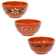 Load image into Gallery viewer, Hand-Painted Portuguese Caldo Verde Terracotta Soup Bowls with Saucers - Set of 4