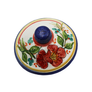 Hand-painted Portuguese Pottery Clay Terracotta Decorative Dish with Lid