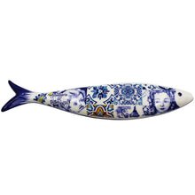 Load image into Gallery viewer, Blue Tile Azulejo Angels Decorative Ceramic Portuguese Sardine

