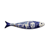 Load image into Gallery viewer, Blue Tile Azulejo Angels Decorative Ceramic Portuguese Sardine, Small